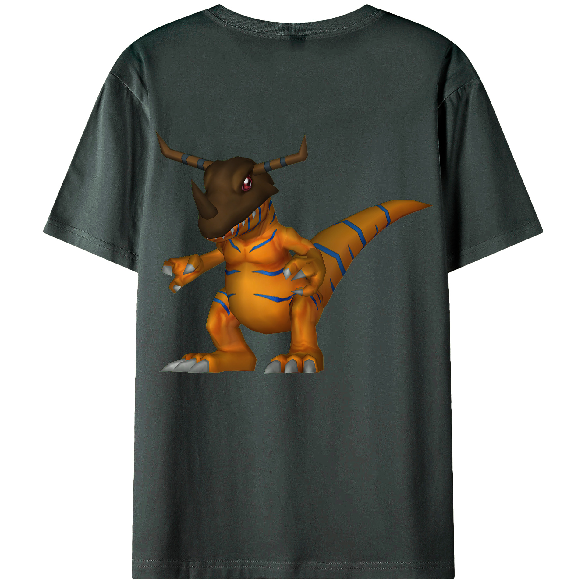 （画像用） Digimon デジタルモンスター/デジモン 綿100％ メンズ半袖Tシャツ（バックプリント） 通気性